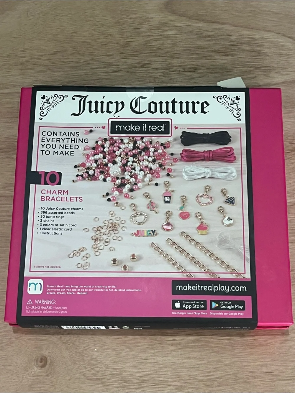 Juicy Couture Pink, White & Gold Charm Bracelet Kit